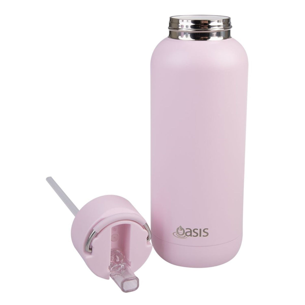 Oasis Stainless Steel Insulated Ceramic Moda Bottle 1L - Pink Lemonade