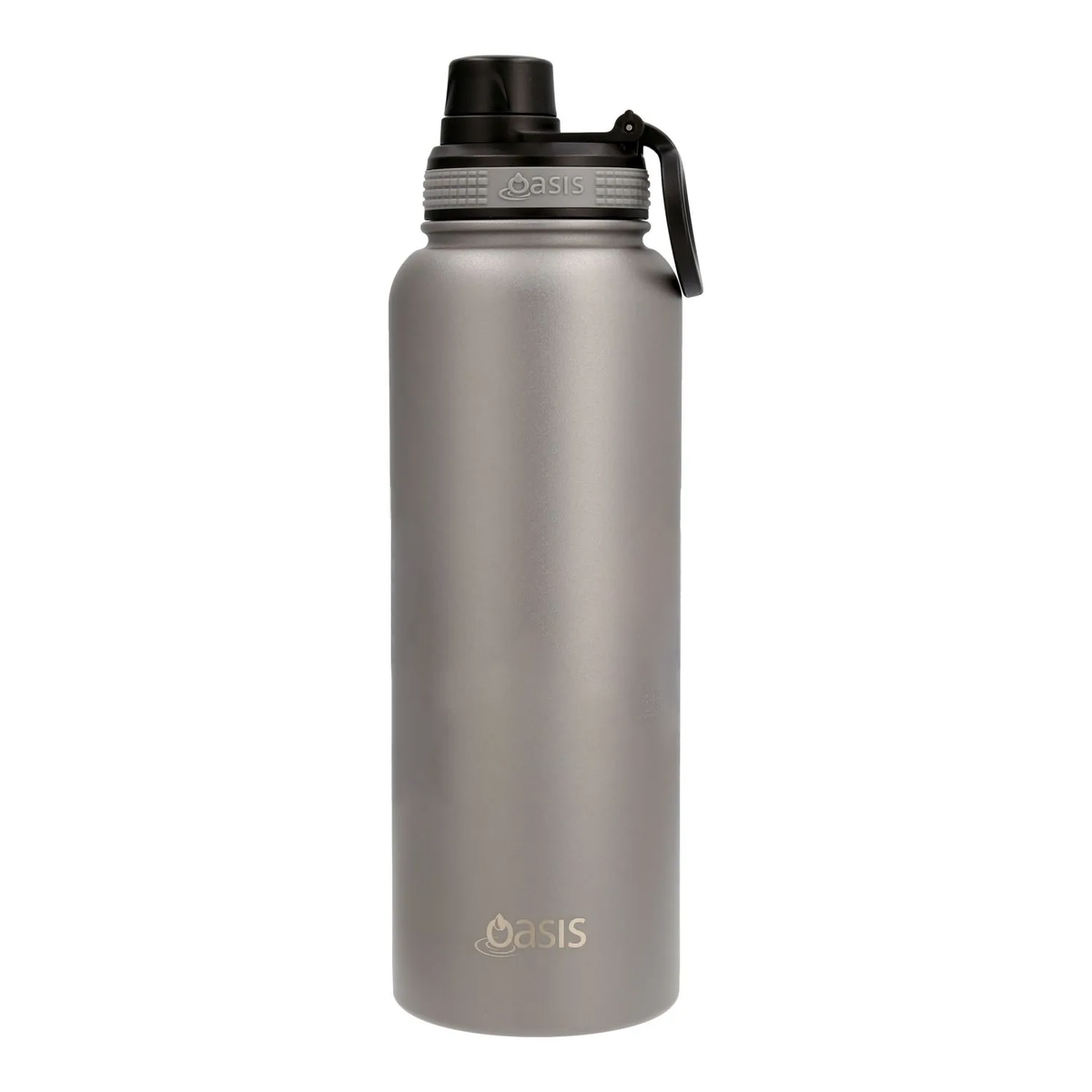 Oasis Stainless Steel Insulated Sports Water Bottle with Screw Cap 1.1L - Metallic Grey