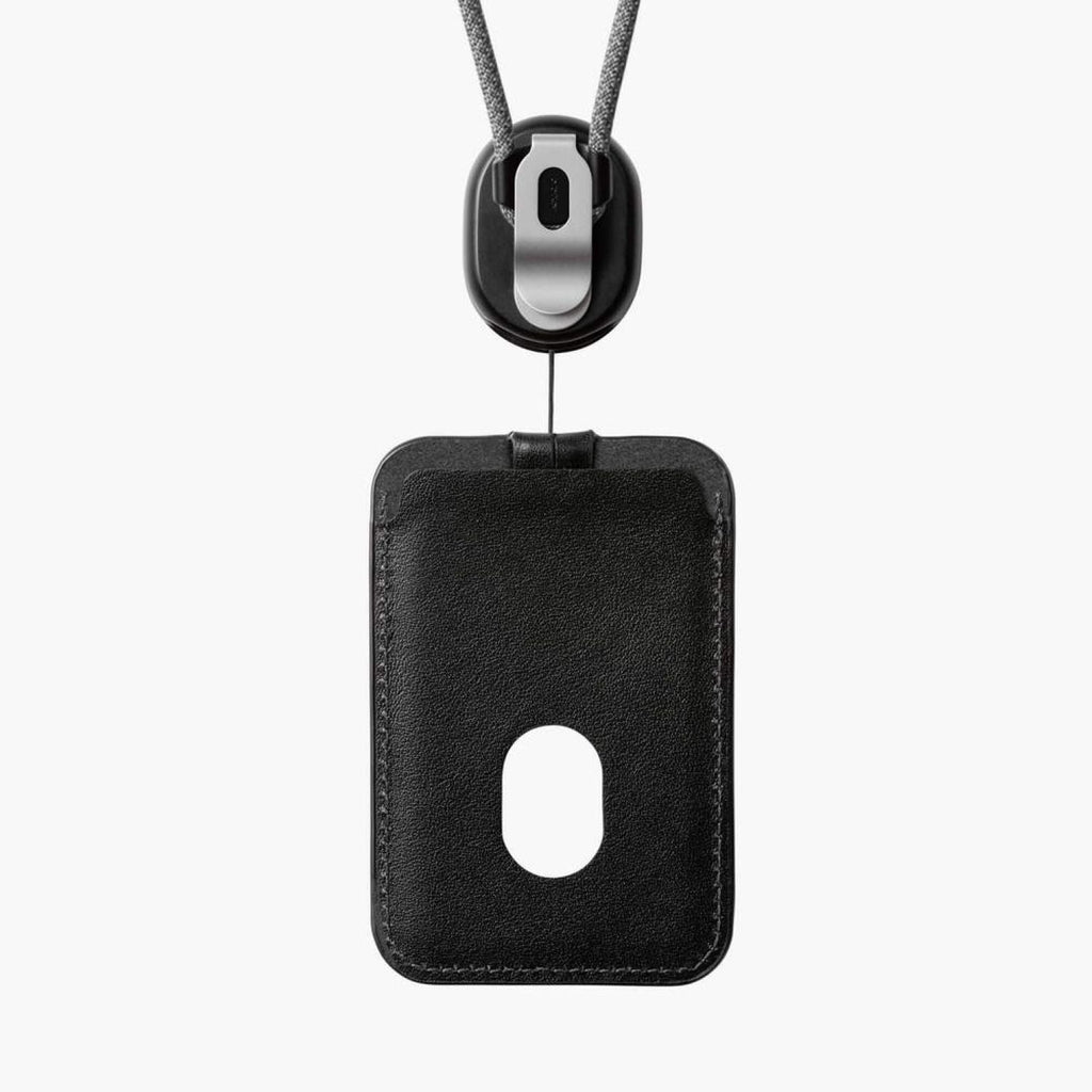Orbitkey Leather ID Card Holder With Lanyard (Black)