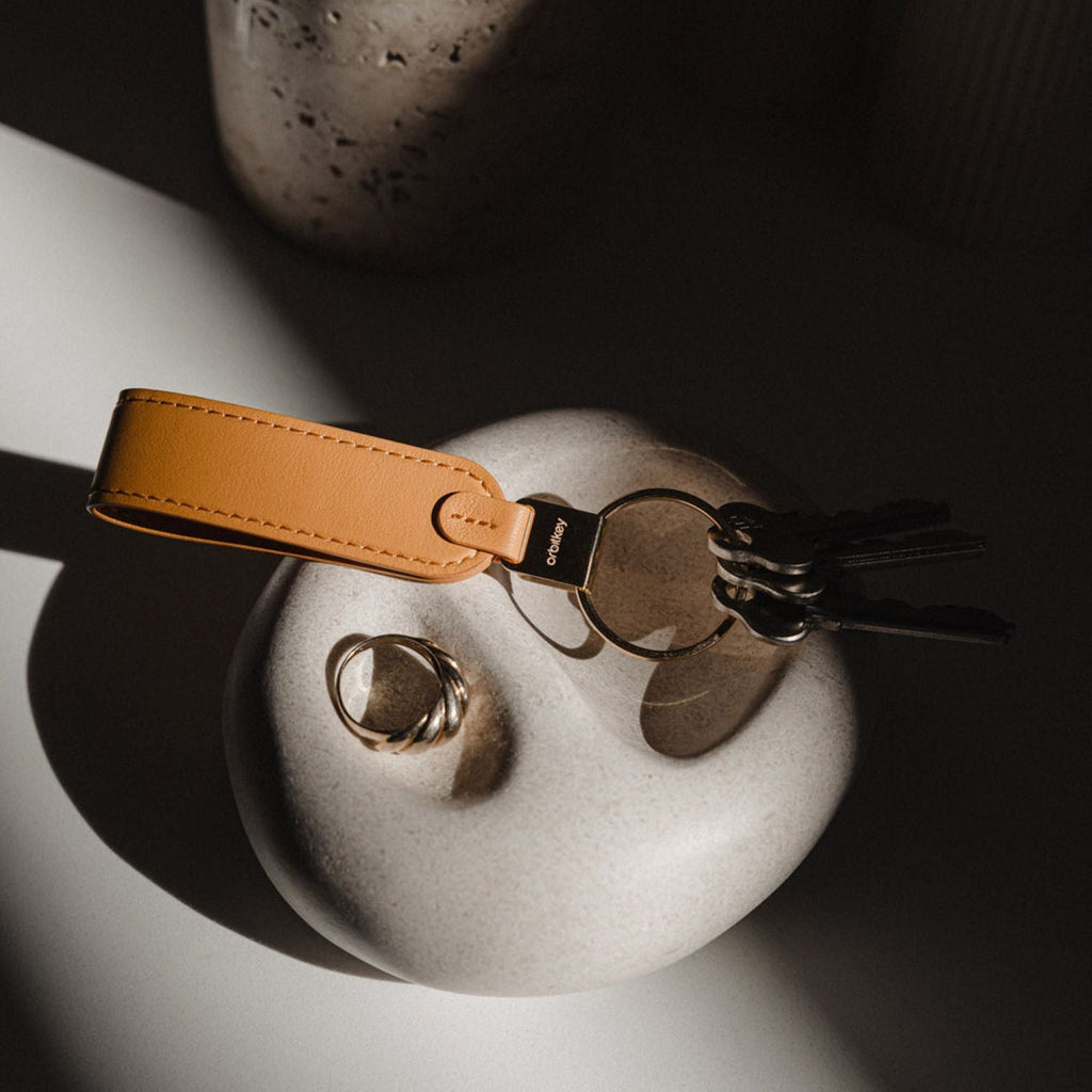 Orbitkey Leather Loop Keychain (Orange)