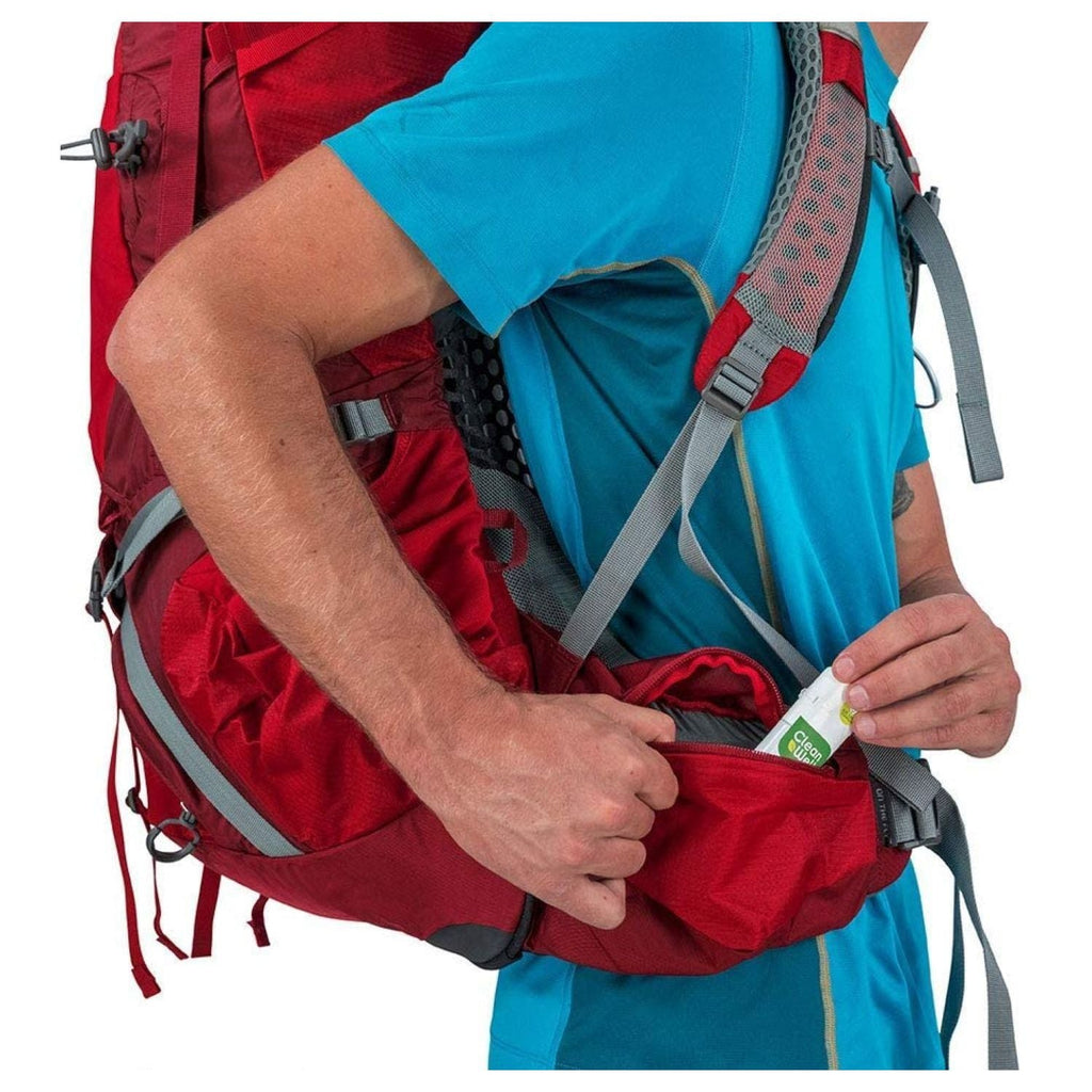 Osprey Atmos AG 65 Backpack - Large - Men's Backpacking (Rigby Red)