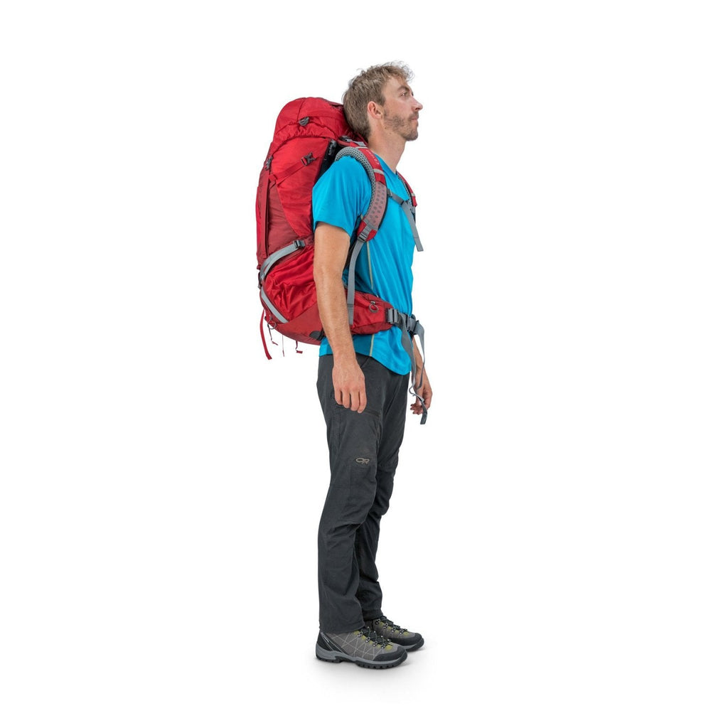 Osprey Atmos AG 50 Backpack - Large - Men's Backpacking (Rigby Red)