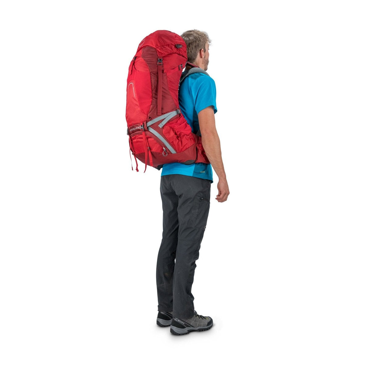 Osprey Atmos AG 50 Backpack - Large - Men's Backpacking (Rigby Red)