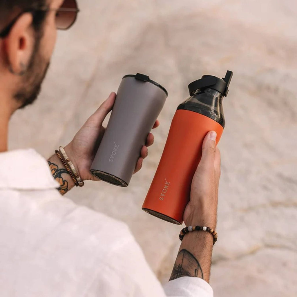 STTOKE Limited Edition Leakproof Ceramic Insulated Cup Powder Coating 12oz - Willow Grey