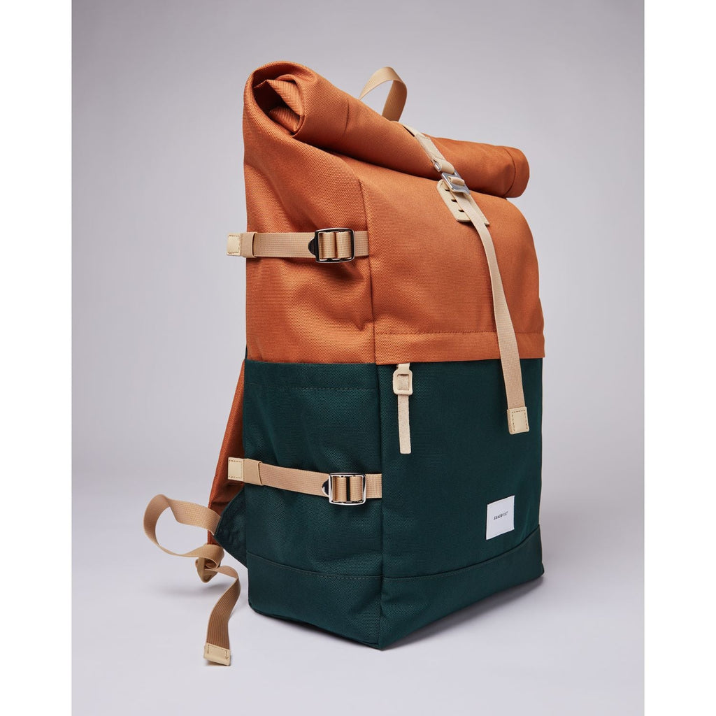 Sandqvist Bernt Backpack - Dark Green/Orange