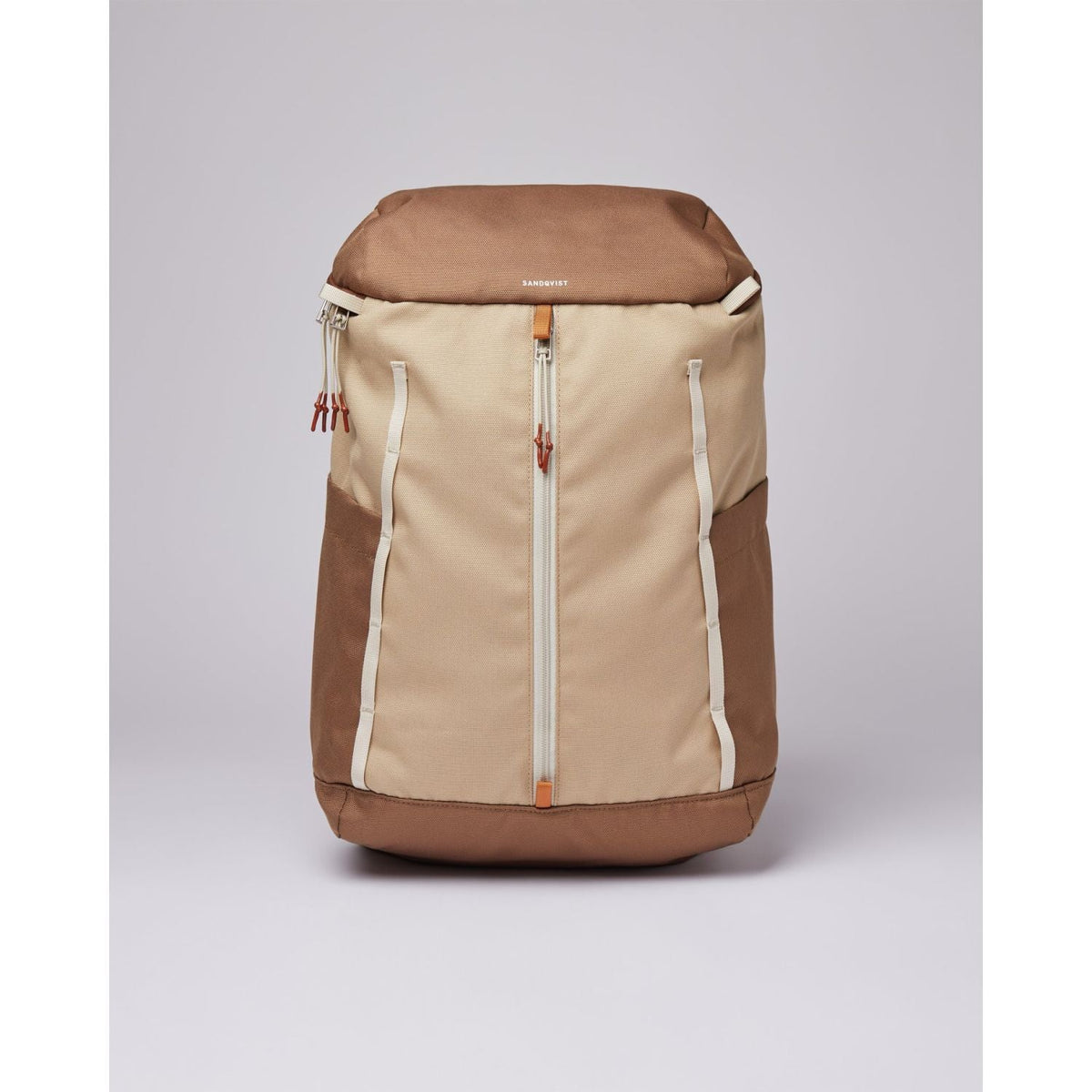Sandqvist Sune Backpack - Multi Brown W/Beige Webbing