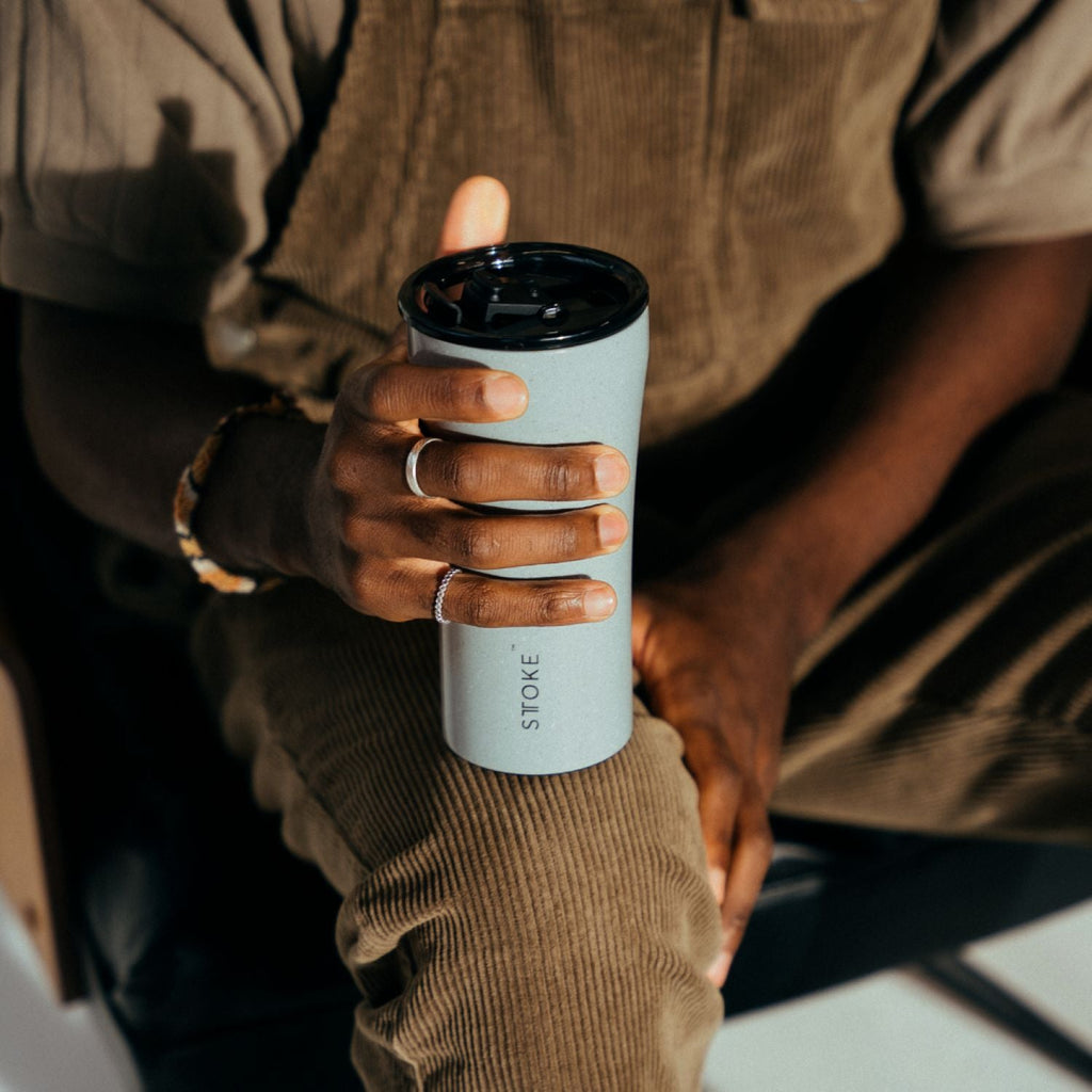 STTOKE Limited Edition Leakproof Ceramic Insulated Cup 12oz - Granite Yellow Stone