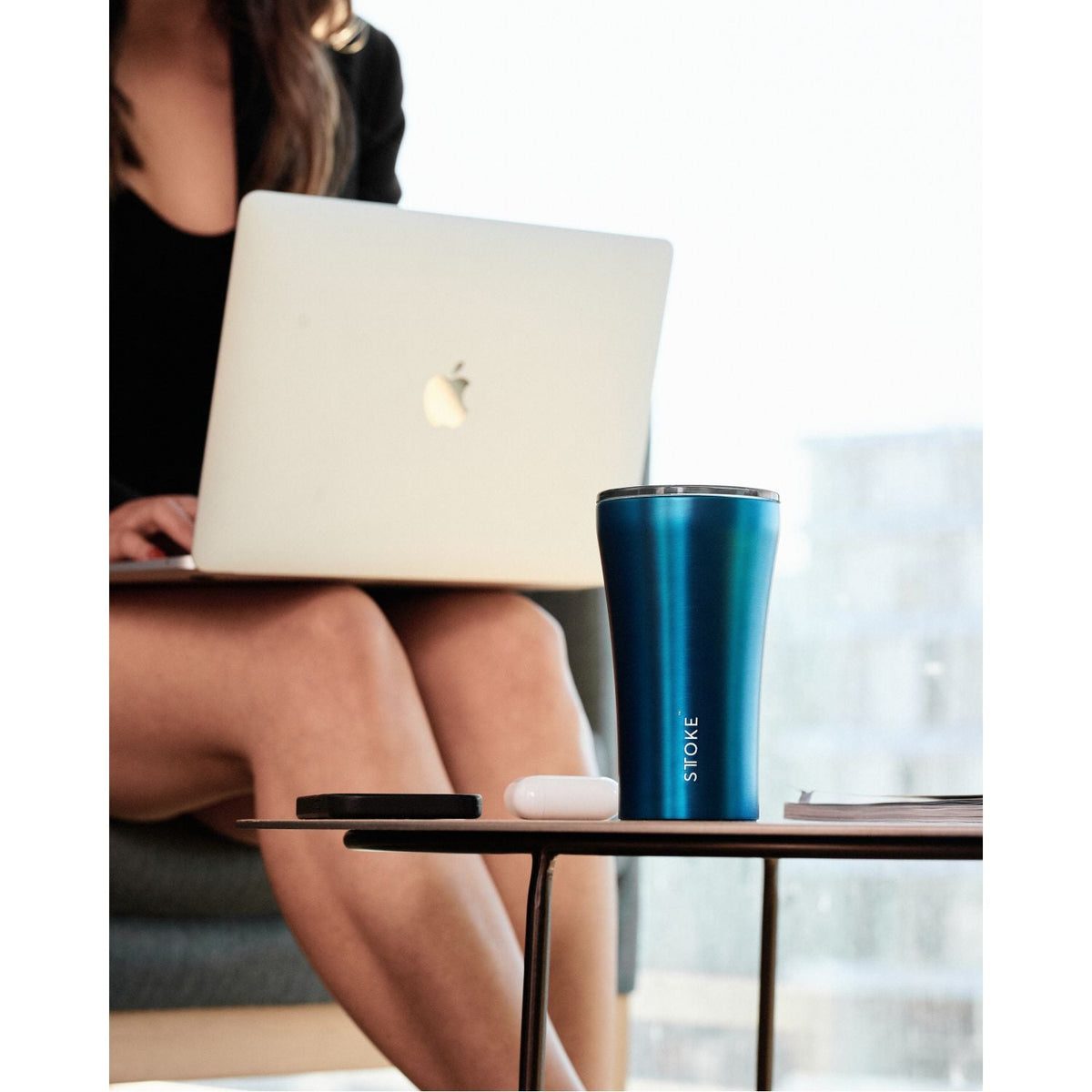 STTOKE Limited Edition Insulated Ceramic Cup 8oz - Steel Blue