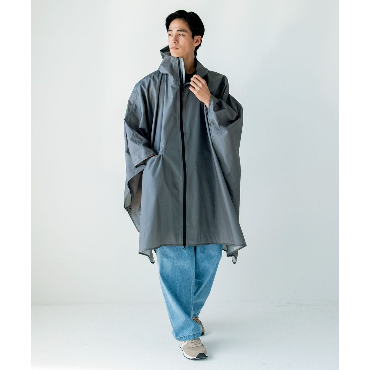 WPC IZA Rain Breaker Poncho Water Repellent One Size (Gray)