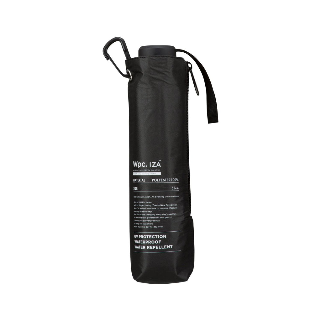 WPC IZA Wind Resistance UV Protection UPF 50+ Men's Umbrella 55cm (Black)