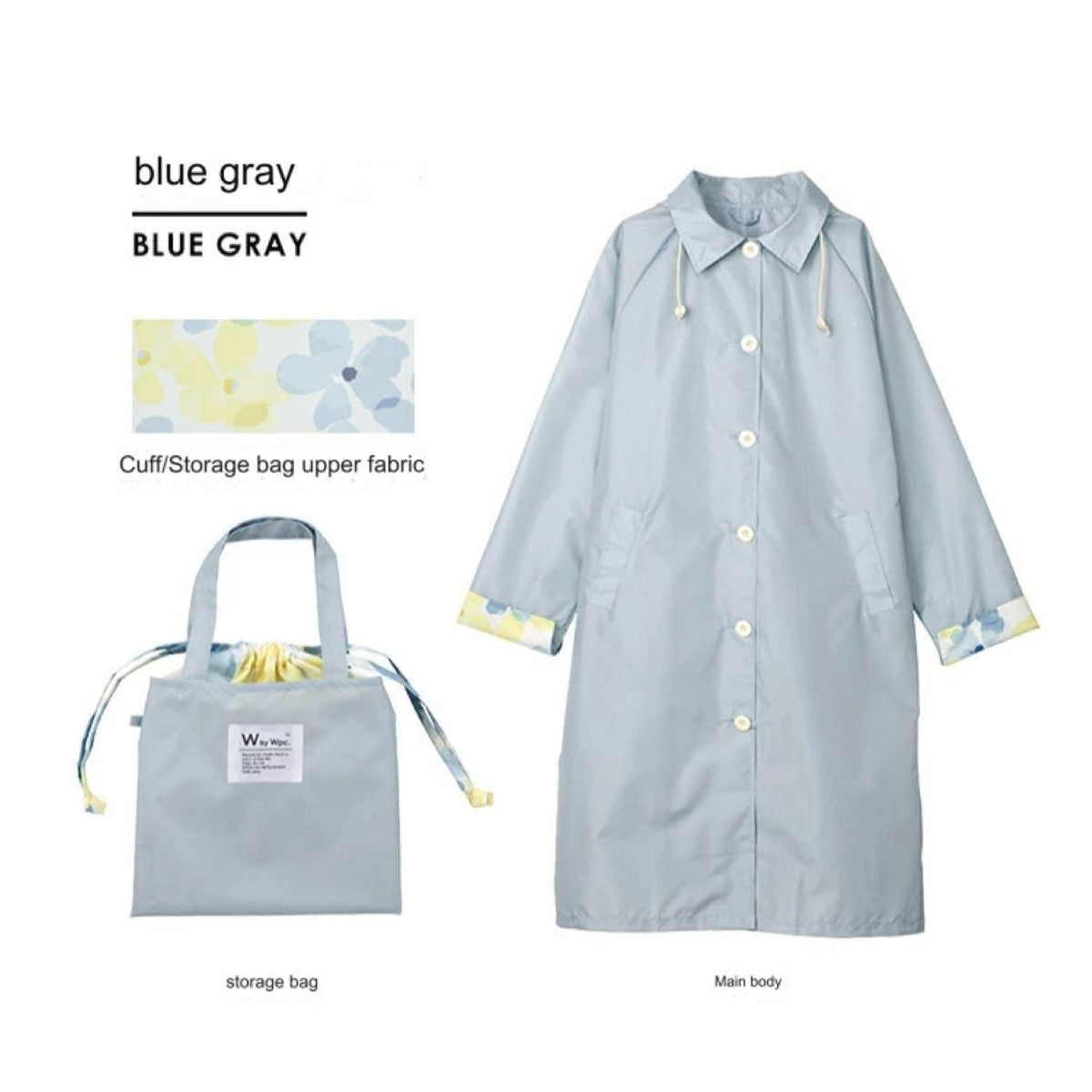WPC Raglan Sleeve Work Coat Water Repellent One Size (Blue Gray)