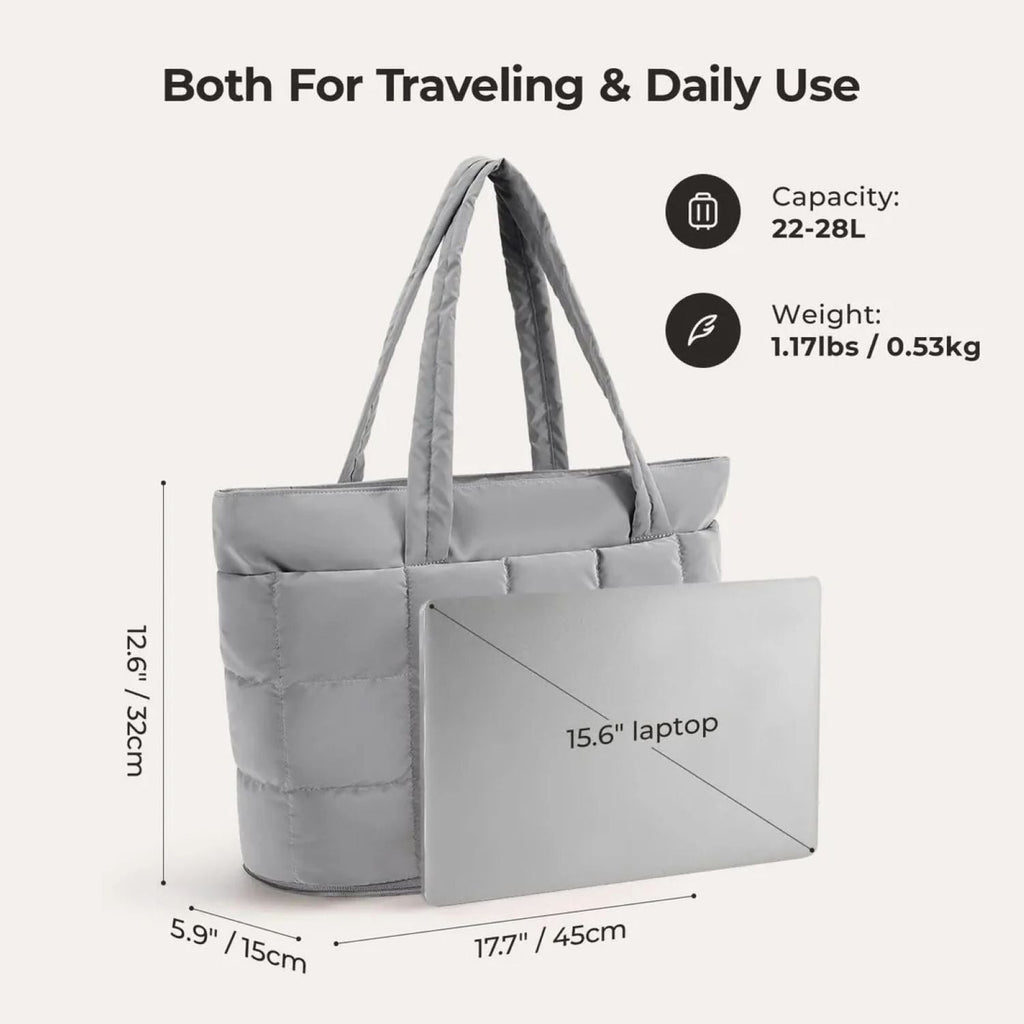 Bagsmart Bubble Puffer Tote 22L - 28L (Mineral Gray)
