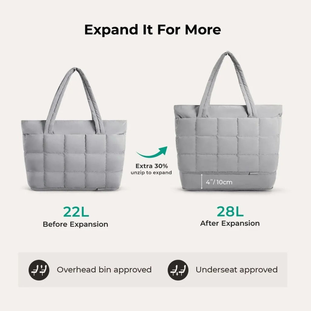 Bagsmart Bubble Puffer Tote 22L - 28L (Mineral Gray)