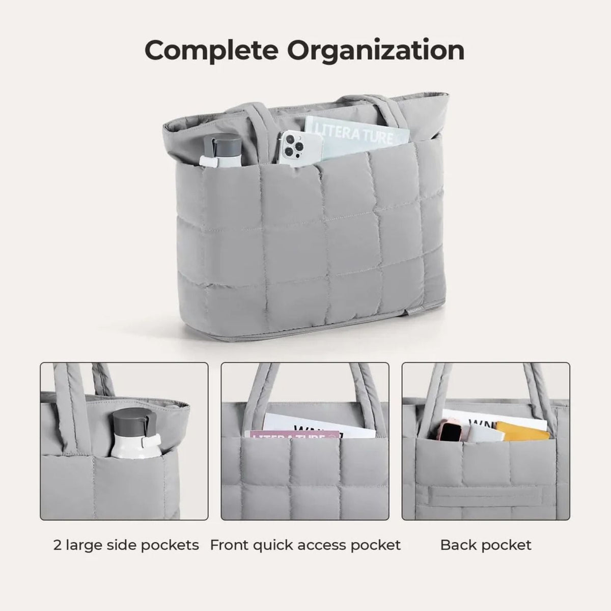 Bagsmart Bubble Puffer Tote 22L - 28L (Mineral Gray)