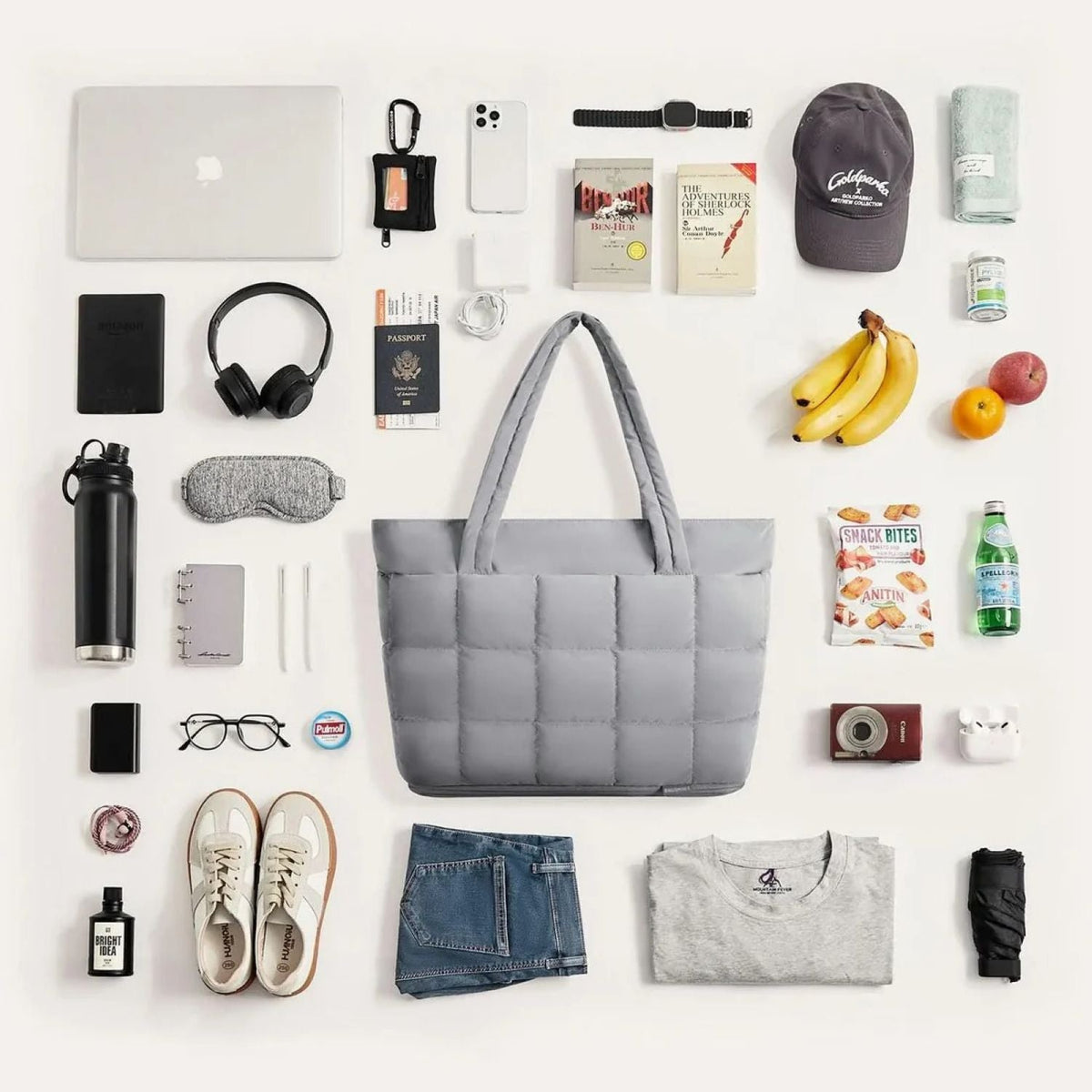 Bagsmart Bubble Puffer Tote 22L - 28L (Mineral Gray)
