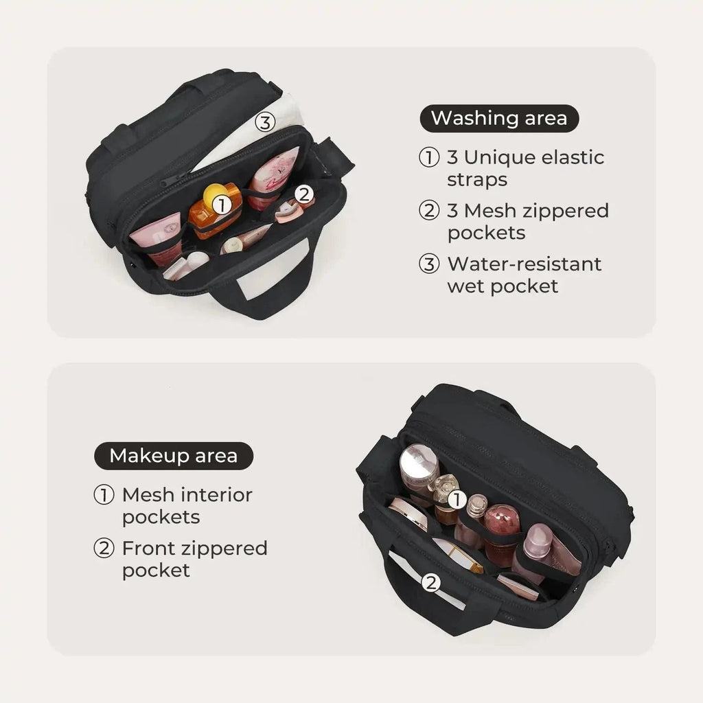 Bagsmart Crush Hanging Toiletry Bag (Black)