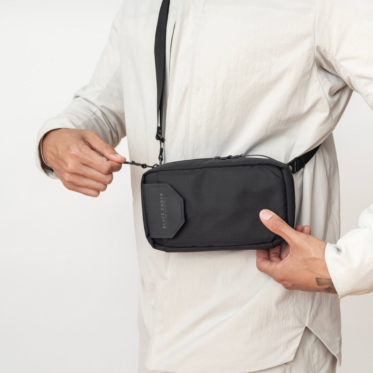 Black Ember TKX Cordura Rn66 Sling Bag 1.5L - Jet Black