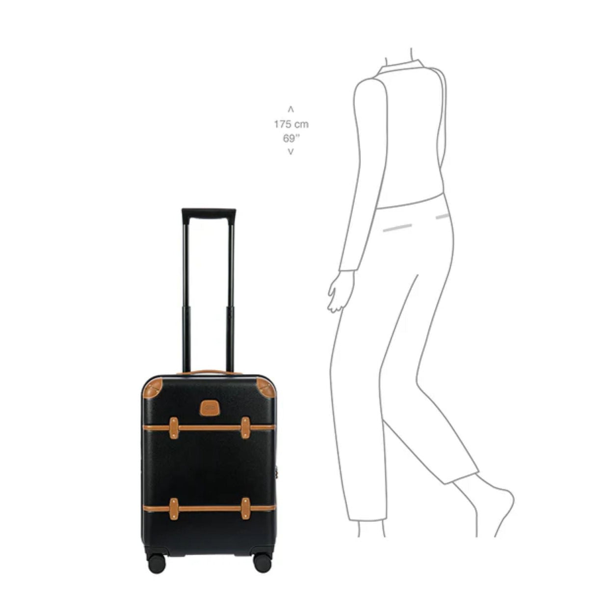 BRIC'S Bellagio 21" Carry-On Spinner Expandable (Black/Tan)