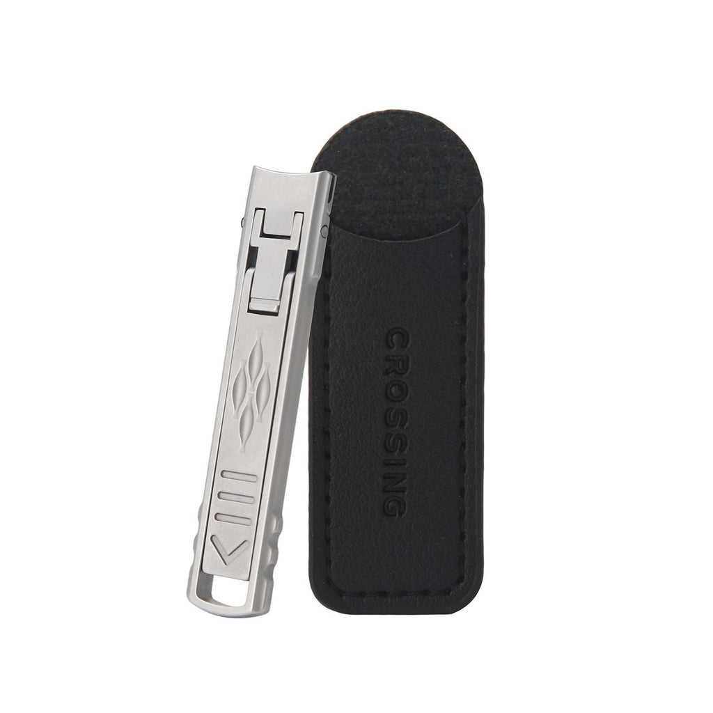 Crossing Compact Travel Stainless-Steel Nail Clippers With Pouch - Black