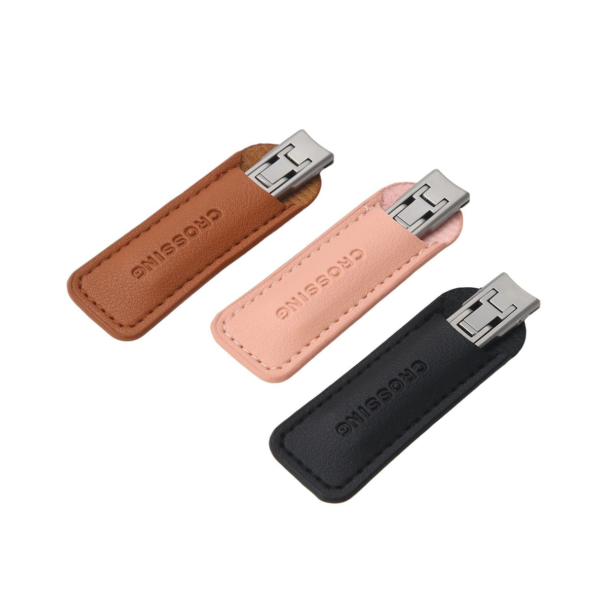 Crossing Compact Travel Stainless-Steel Nail Clippers With Pouch - Pink