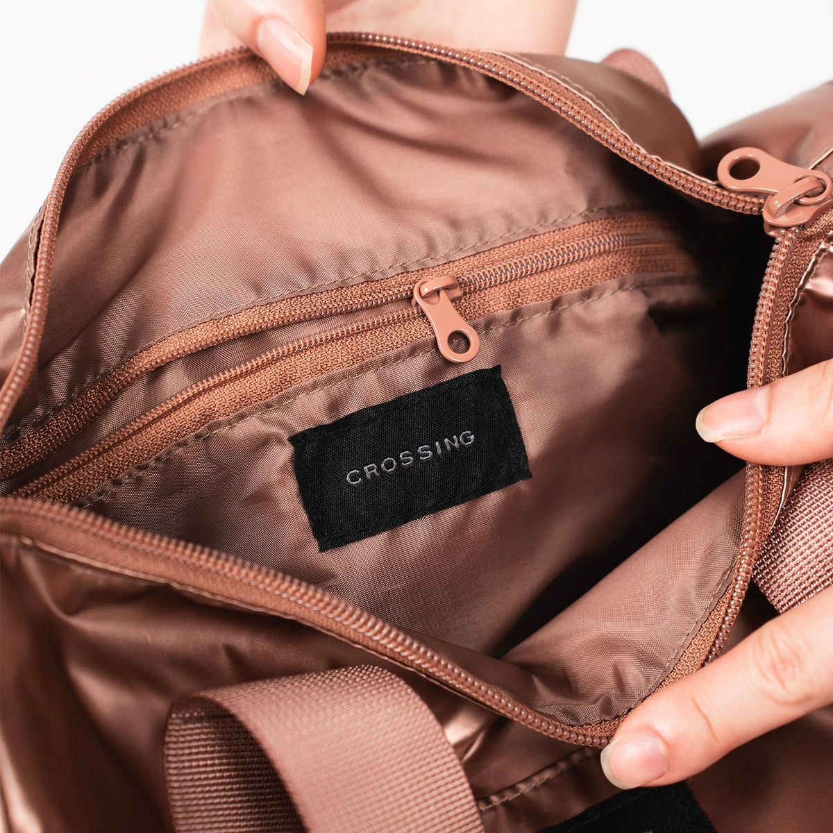 Crossing Metallic Small Weekender - Rose Gold