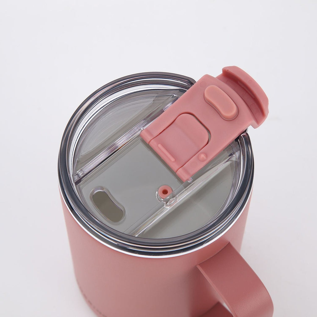 Crossing Neo V2 Insulated S/S Leakproof Lid Ceramic Mug W Handle And Silicone Base 400ml - Rose Quartz
