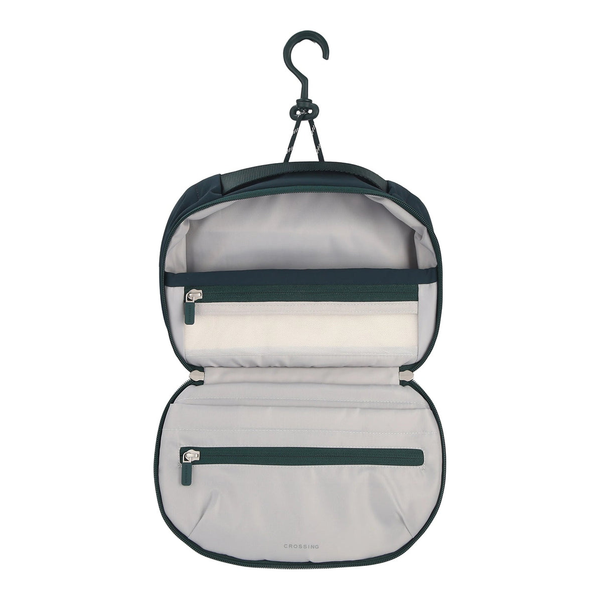Crossing Nylon Checked Hanging Toiletry Bag Pro - Forest Green
