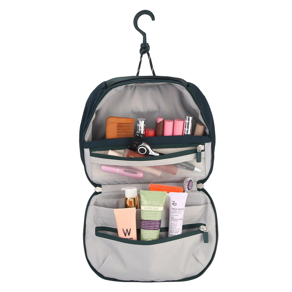 Crossing Nylon Checked Hanging Toiletry Bag Pro - Forest Green