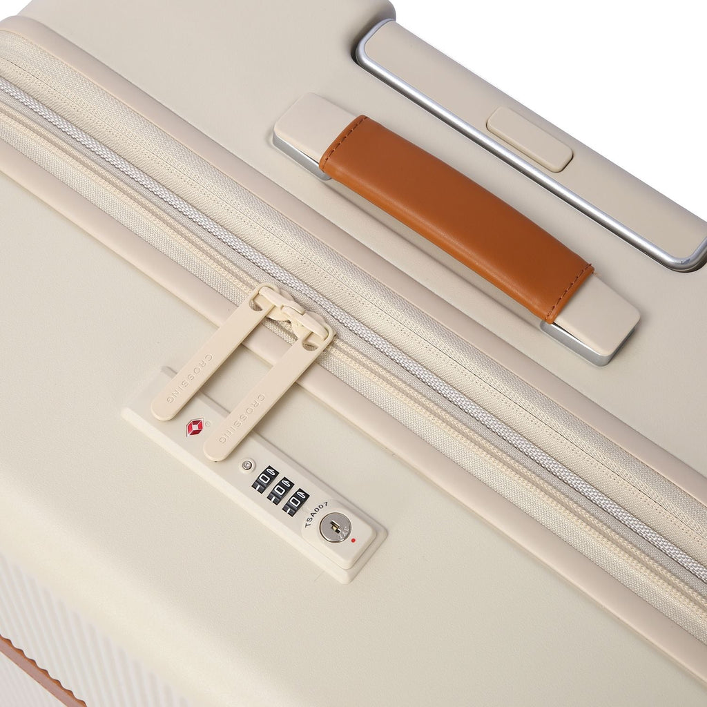 Crossing RIVE Polycarbonate Hard Case Medium Luggage - Cream