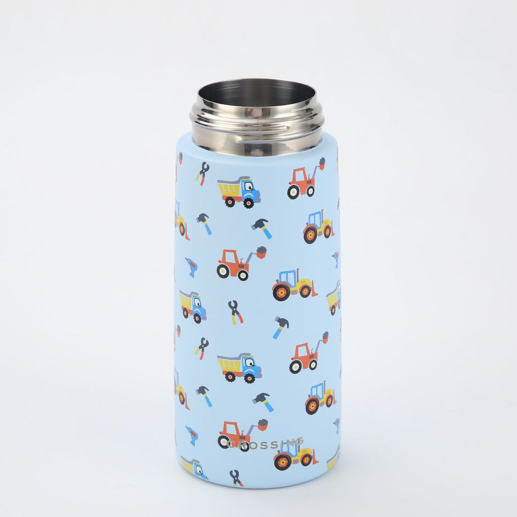 Crossing S/S 316 Kids' Insulated Water Bottle W/Sipper Silicone Straw 400ml - Busy Builders