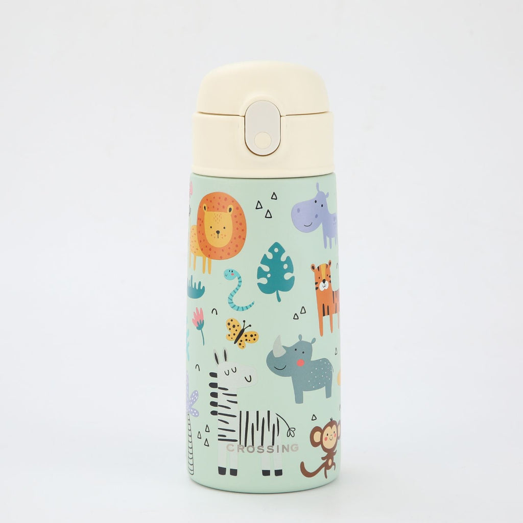 Crossing S/S 316 Kids' Insulated Water Bottle W/Sipper Silicone Straw 400ml - Wildlife Wonders