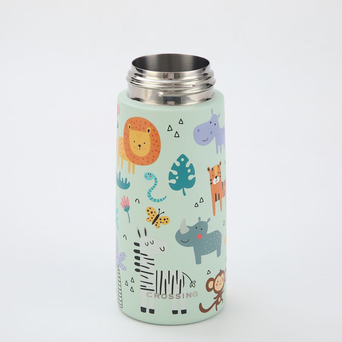 Crossing S/S 316 Kids' Insulated Water Bottle W/Sipper Silicone Straw 400ml - Wildlife Wonders