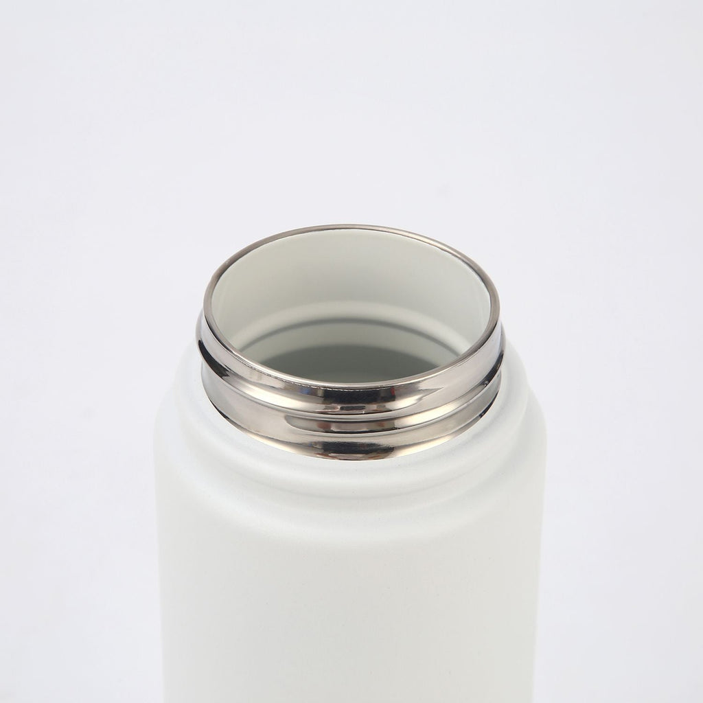 Crossing Urban Ceramic S/S Insulated Flat Cap Bottle With Handle 1000ml - Frost White