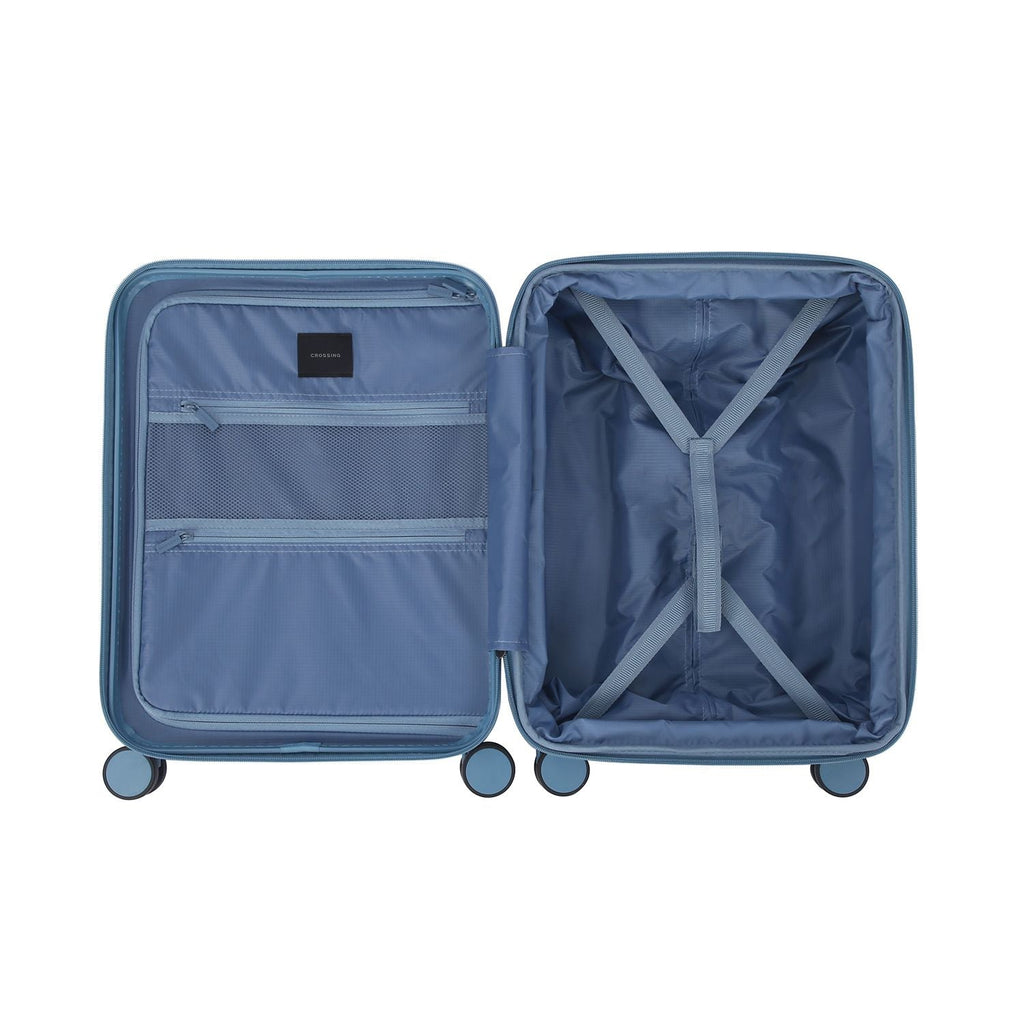 Crossing VIVE Polycarbonate Expandable Carry On Luggage V2 - Blue
