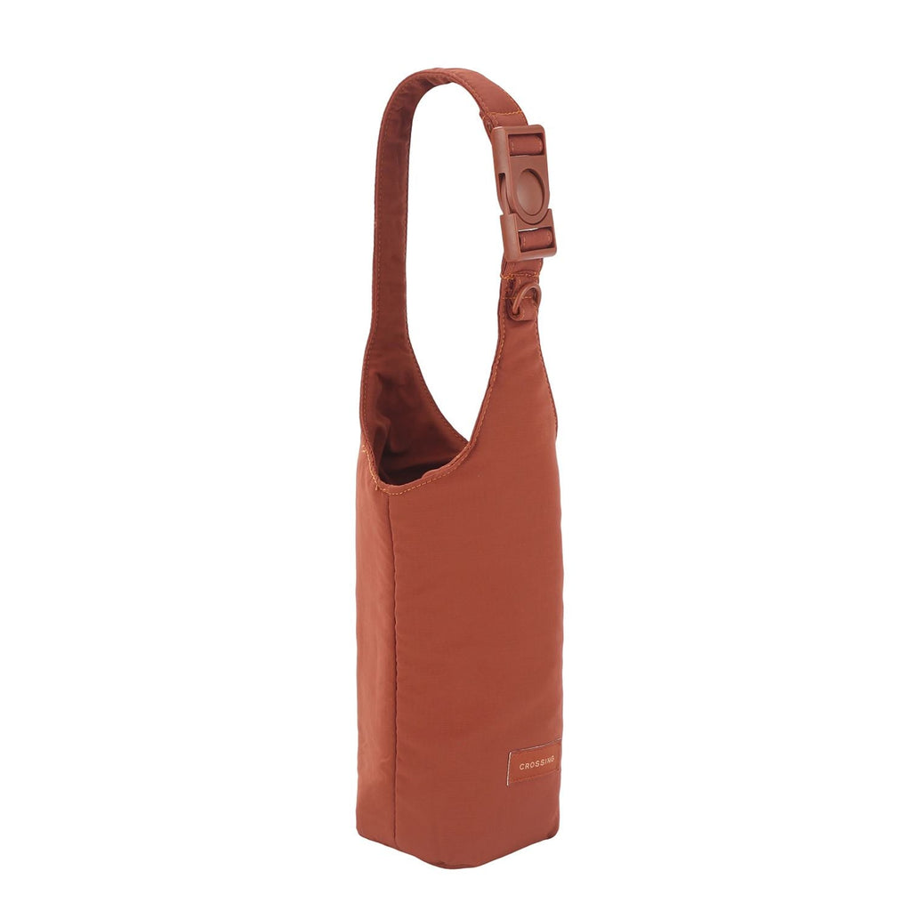 Crossing Waterproof Checked Nylon Dual Carry Water Bottle Bag - Rust
