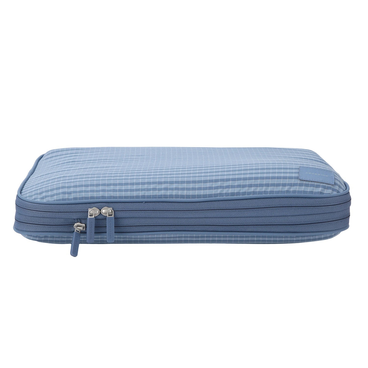 Crossing Waterproof Rayon Checked Compression Packing Cube Set (2-Piece Set) - Blue