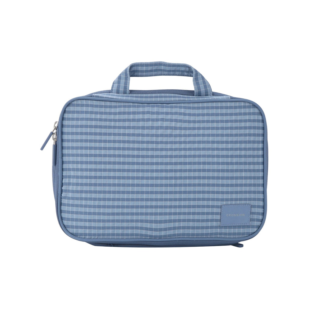 Crossing Waterproof Rayon Checked Compression Packing Cube Set (2-Piece Set) - Blue