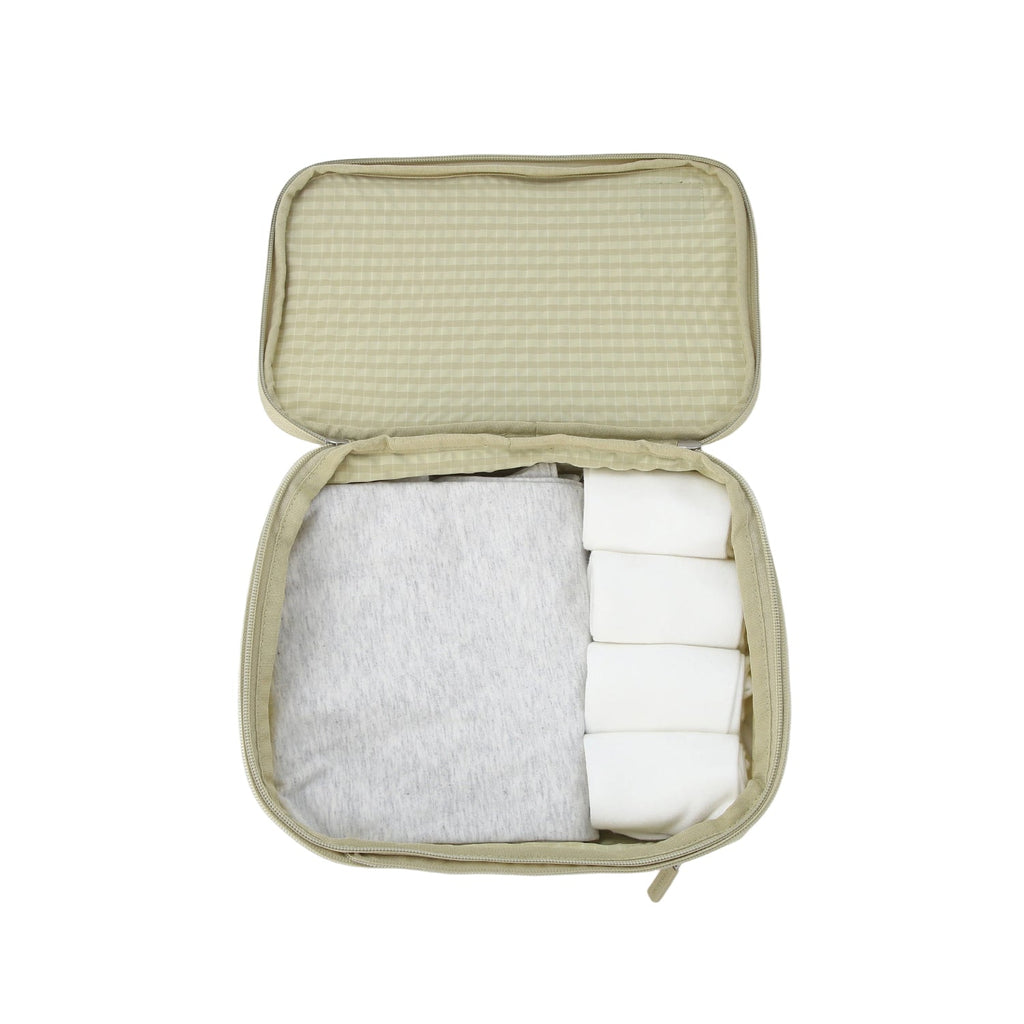 Crossing Waterproof Rayon Checked Compression Packing Cube Set (2-Piece Set) - Green