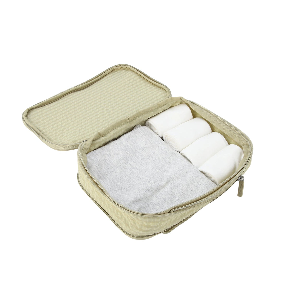 Crossing Waterproof Rayon Checked Compression Packing Cube Set (2-Piece Set) - Green