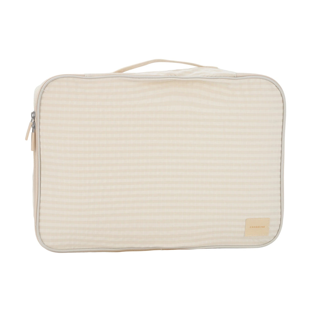 Crossing Waterproof Rayon Checked Packing Cube M - Beige