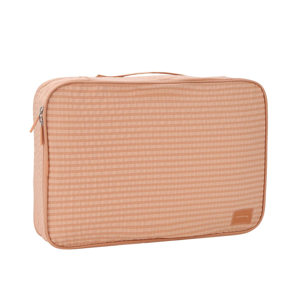 Crossing Waterproof Rayon Checked Packing Cube M - Coral