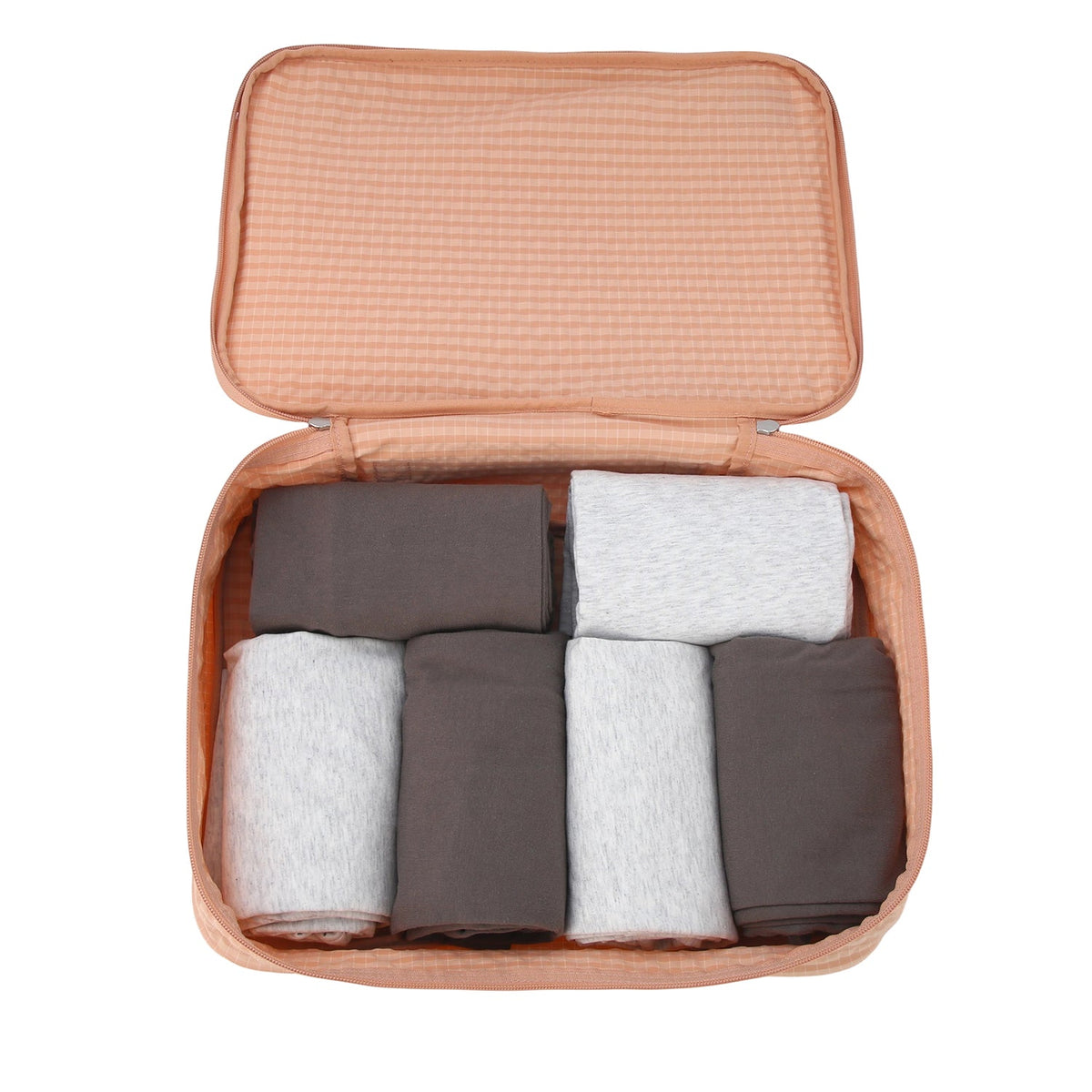Crossing Waterproof Rayon Checked Packing Cube M - Coral