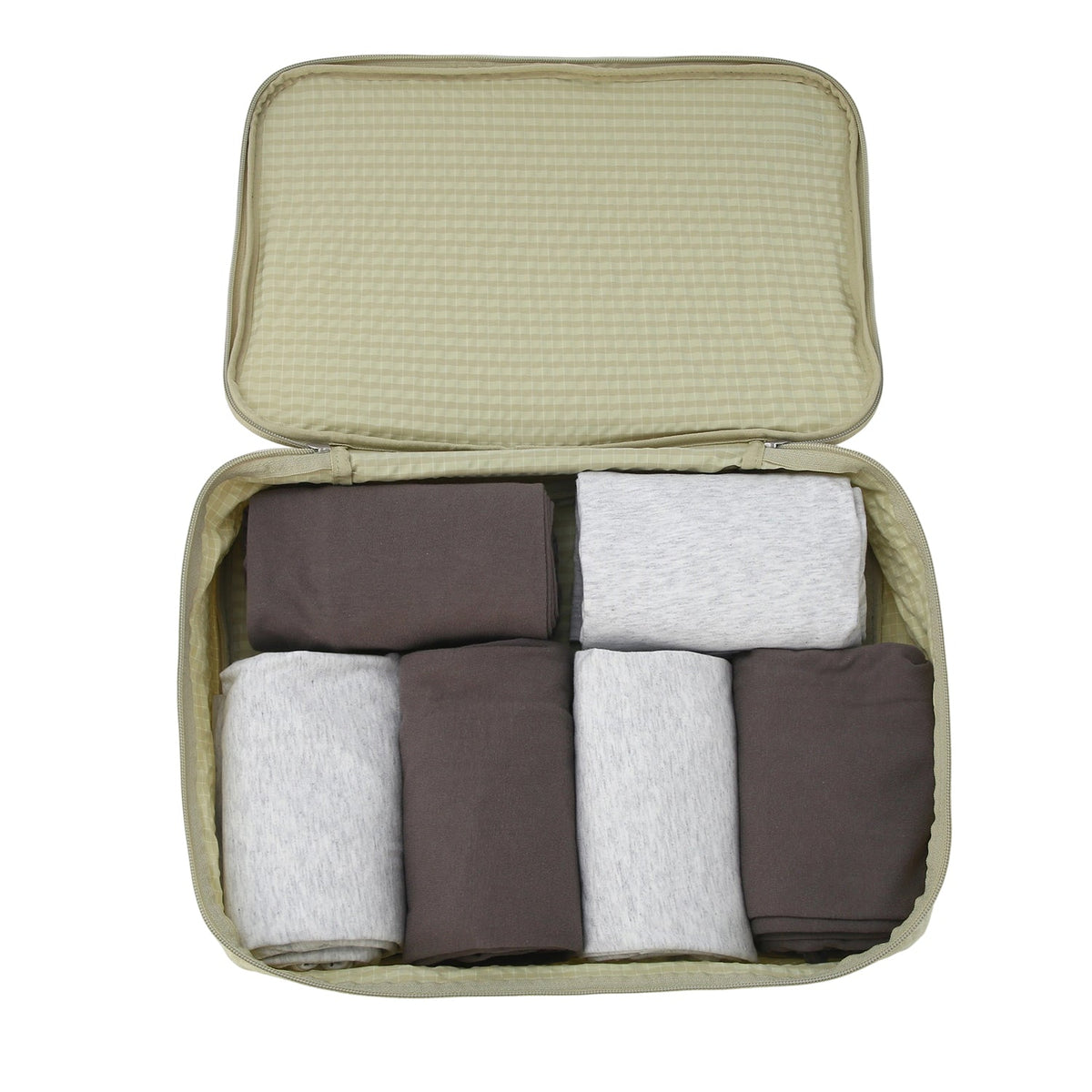 Crossing Waterproof Rayon Checked Packing Cube M - Green