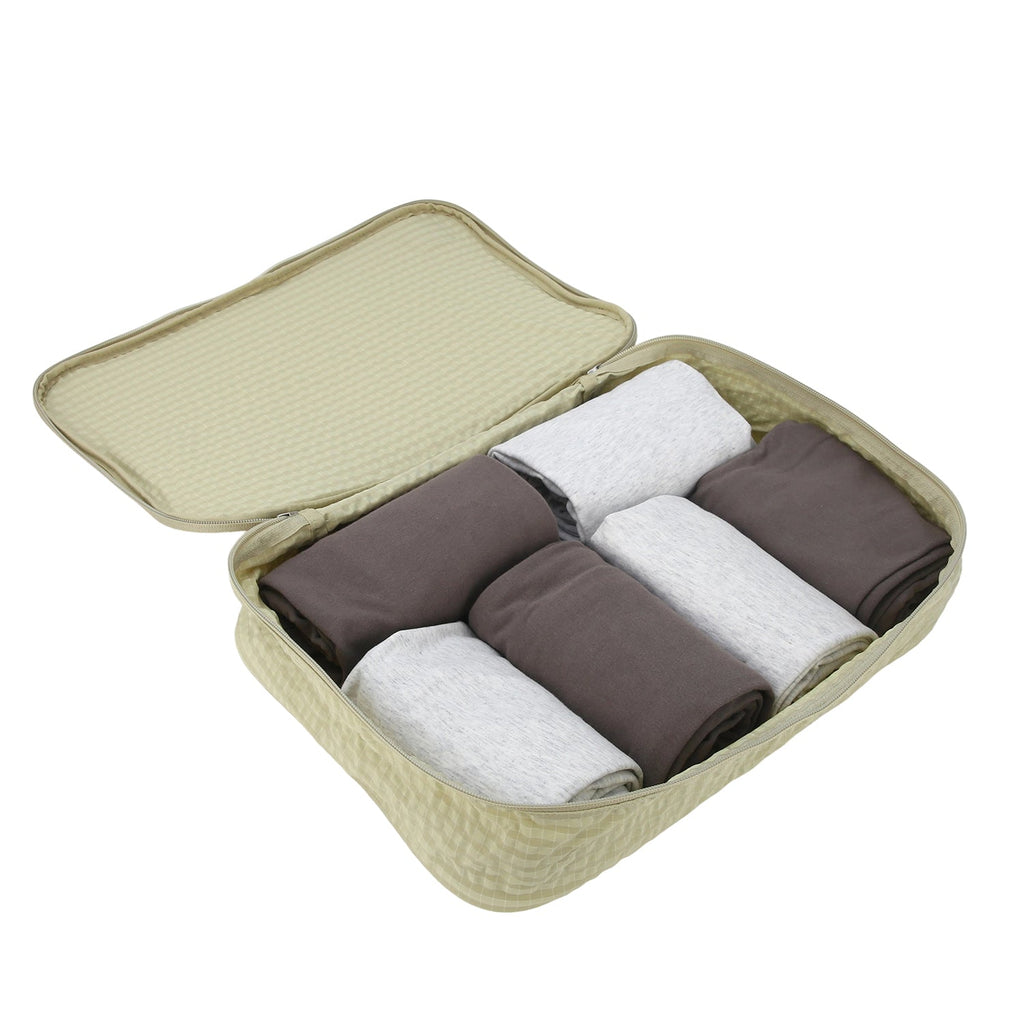 Crossing Waterproof Rayon Checked Packing Cube M - Green