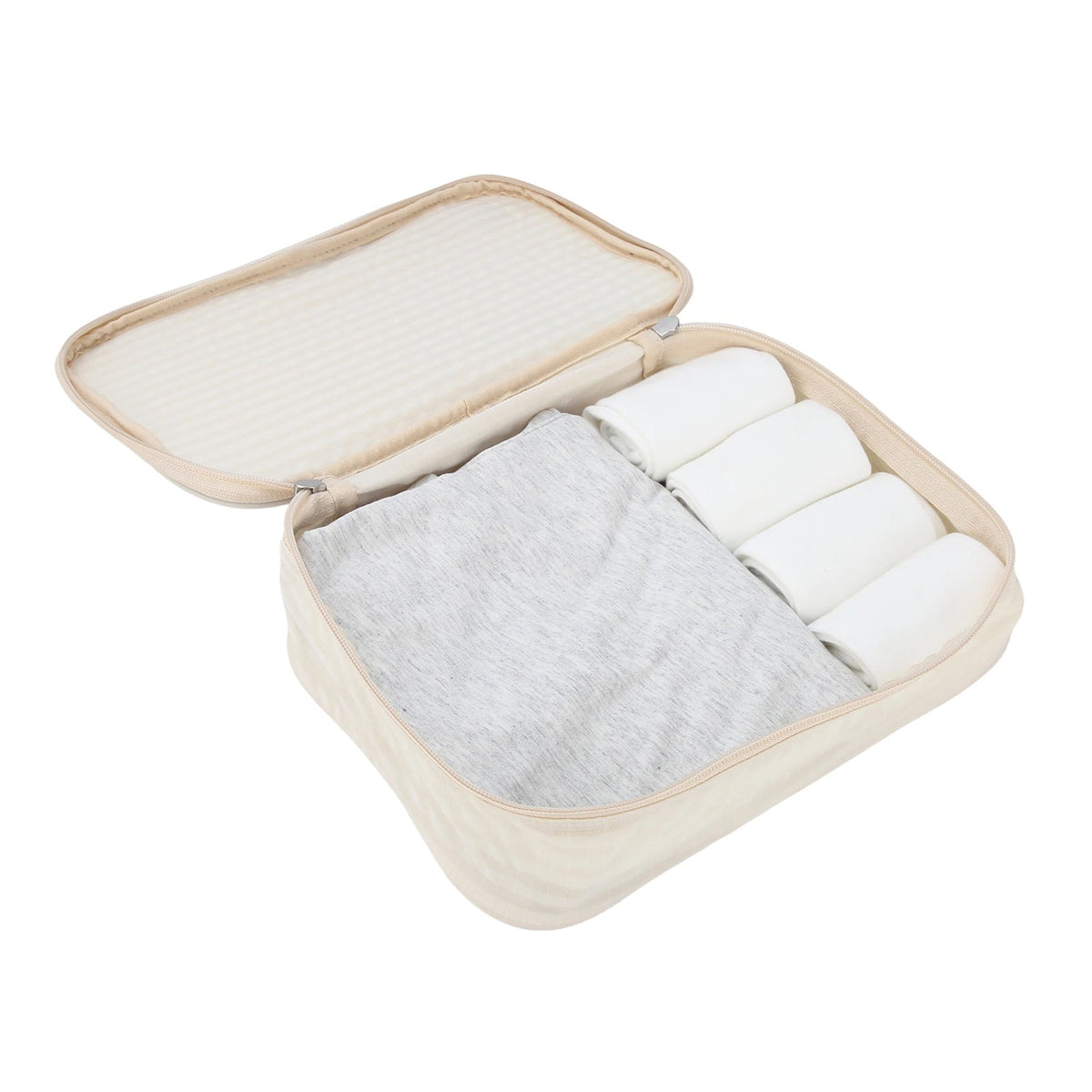 Crossing Waterproof Rayon Checked Packing Cube Set (2-Piece Set) - Beige