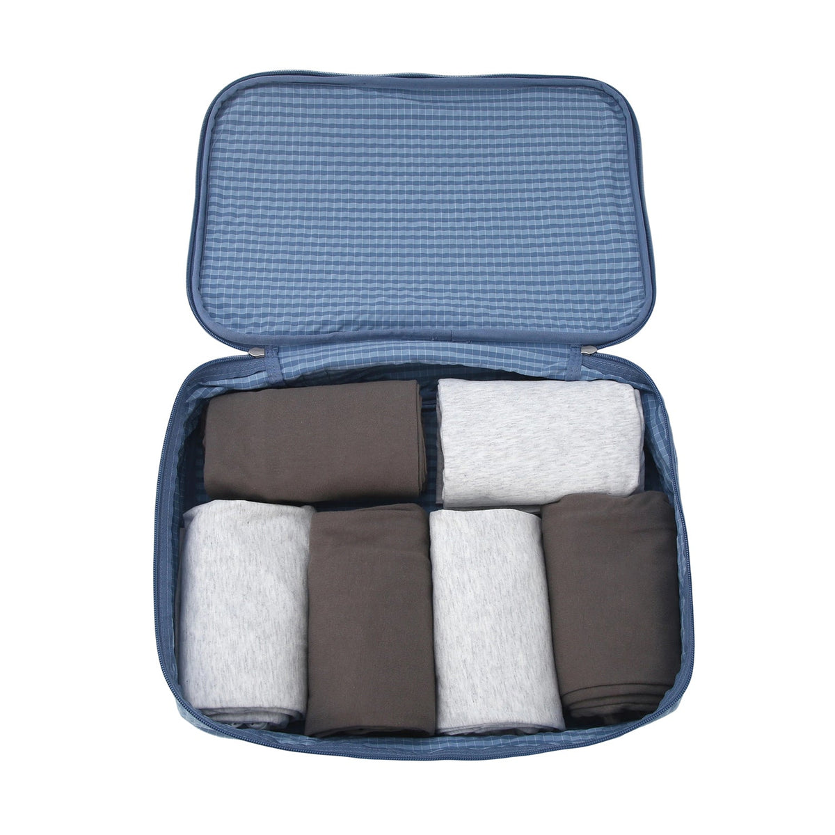Crossing Waterproof Rayon Checked Packing Cube Set (2-Piece Set) - Blue