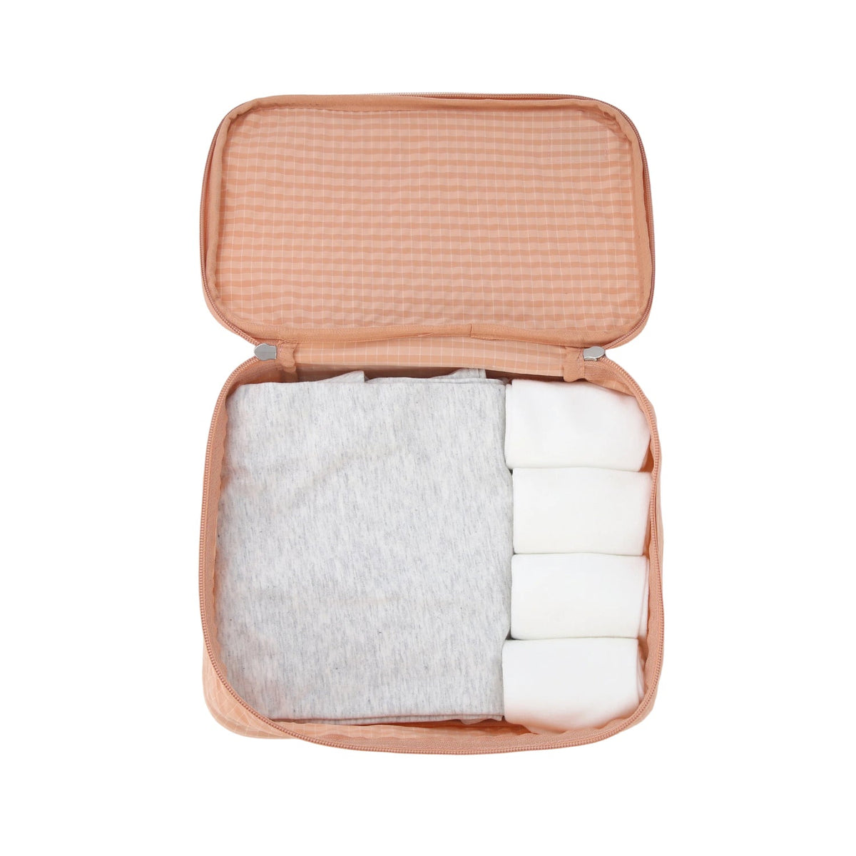 Crossing Waterproof Rayon Checked Packing Cube Set (2-Piece Set) - Coral
