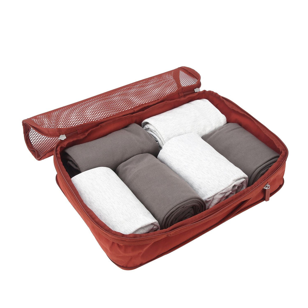 Crossing Waterproof Ripstop Nylon Compression Packing Cube M - Rust Orange