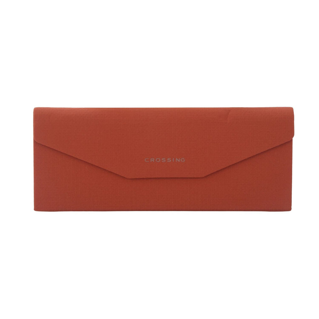 Crossing Waterproof Ripstop Nylon Foldable Glasses Case - Rust Orange