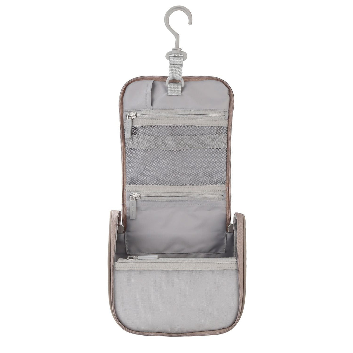 Crossing Waterproof Ripstop Nylon Hanging Toiletry Kit - Light Grey